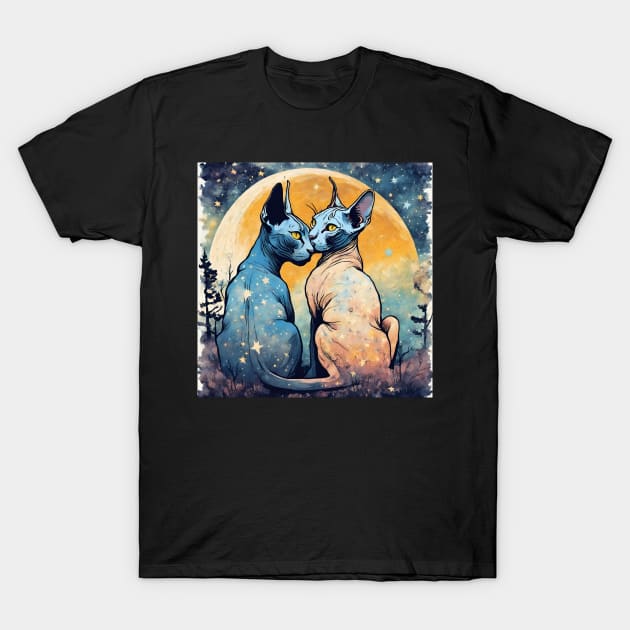 Platonic Soulmates of Sphynx Cat Hairless Best Friends Bald Hair Dad Jokes T-Shirt by wigobun